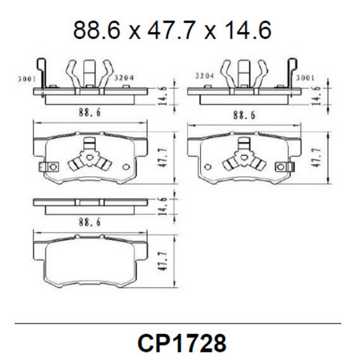 Premier Front Ceramic Brake Pads DB1482 CP1482