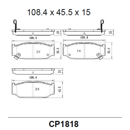 Premier Front Ceramic Brake Pads DB1678 CP1678