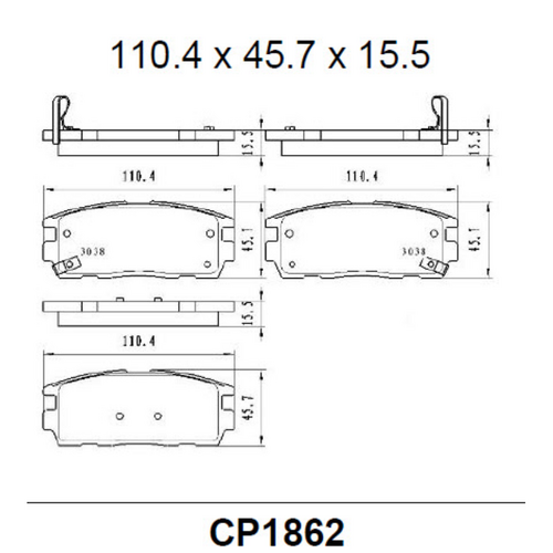 Premier Rear Ceramic Brake Pads DB1862 CP1862