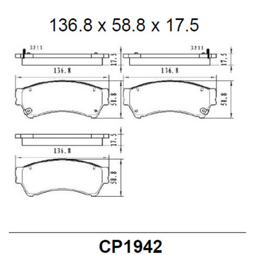 Premier Front Ceramic Brake Pads DB1942 CP1942