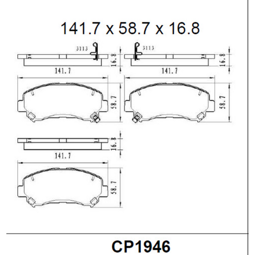 Premier Front Ceramic Brake Pads CP1946 DB1946 suits DUALIS, X-TRAIL T31 2007 on