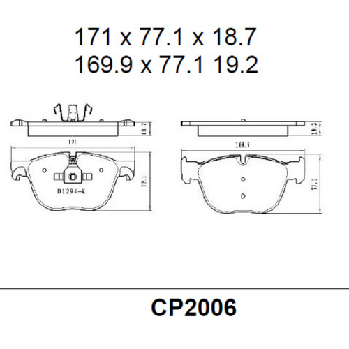 Premier Front Ceramic Brake Pads DB2006 CP2006