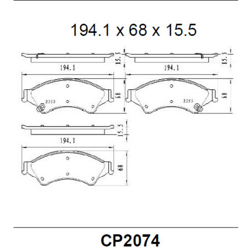 Premier Front Ceramic Brake Pads DB2074 CP2074