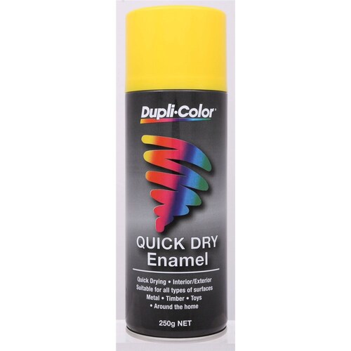 Dupli-Color Quick Dry Enamel Paint Bright Yellow 250G CQDE17 Aerosol