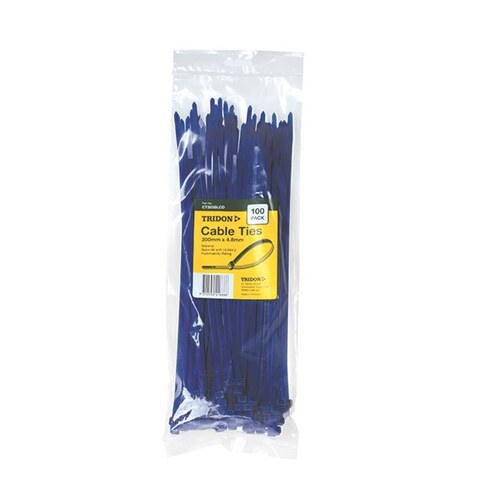 Tridon Cable Tie Blue 300 X 4.8mm Pk100 CT305BLCD