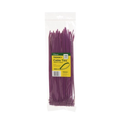 Tridon Cable Tie Purple 300x4.8mm Pk100 CT305PUCD