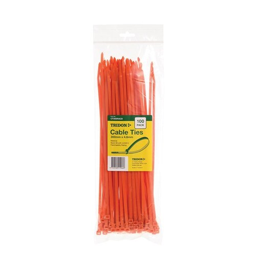 Tridon Cable Tie Orange 300x4.8mm Pk100 CT305RACD