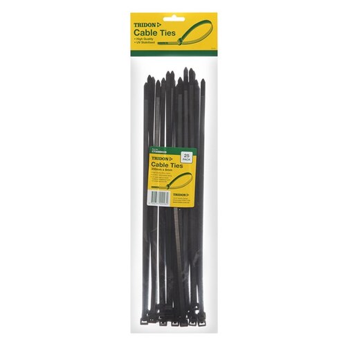 Tridon Cable Tie Black 350x8mm Pk25 Hang Card CT358BKCD