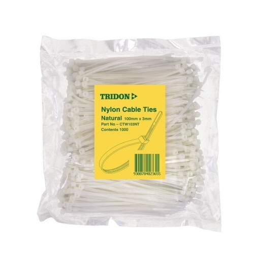 Tridon Cable Tie Natural 100x3mm Pk500 CTB103NT