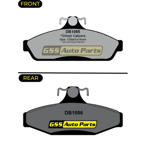 Front & Rear Brake Pad Set DB1085 DB1086