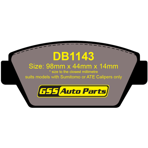Budget Rear Brake Disc Pads DB1143 DB1143