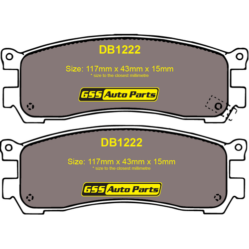 Budget Rear Brake Disc Pads DB1222 DB1222