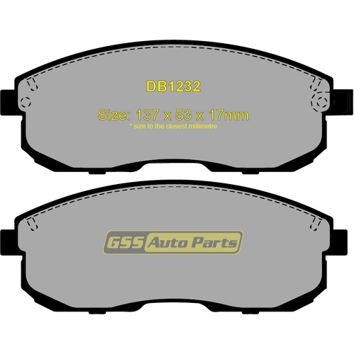 Budget Front Brake Disc Pads DB1232 DB1232 suits 180SX, 350Z, BLUEBIRD U13, MAXIMA J30, SUZUKI SX-4
