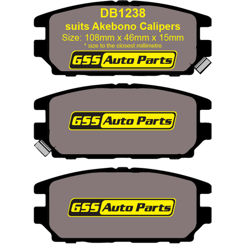 Budget Rear Brake Disc Pads DB1238 DB1238 suits LANCER EVO 95 - 05, MAGNA TE - TJ, PAJERO NE - NG