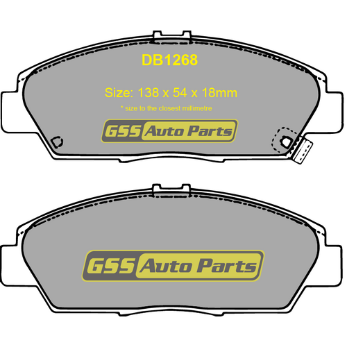 Budget Front Brake Disc Pads DB1268 DB1268