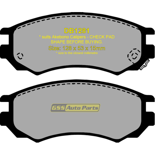 Budget Front Brake Disc Pads DB1281 DB1281