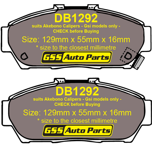 Budget Front Brake Disc Pads DB1292 DB1292