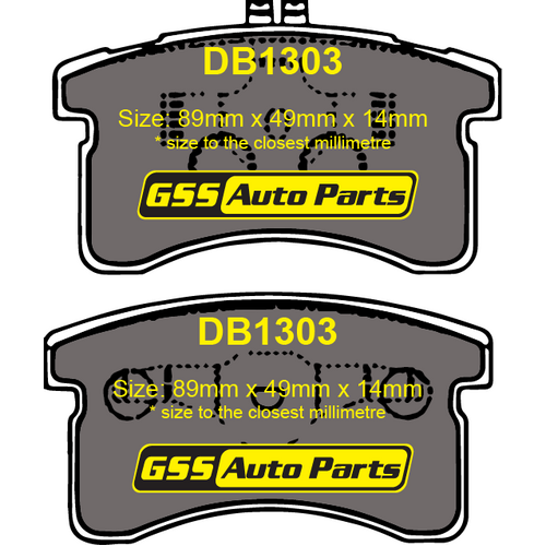 Budget Front Brake Disc Pads DB1303 DB1303 suits MIRA L200, L510, MOVE L600, L601, L620
