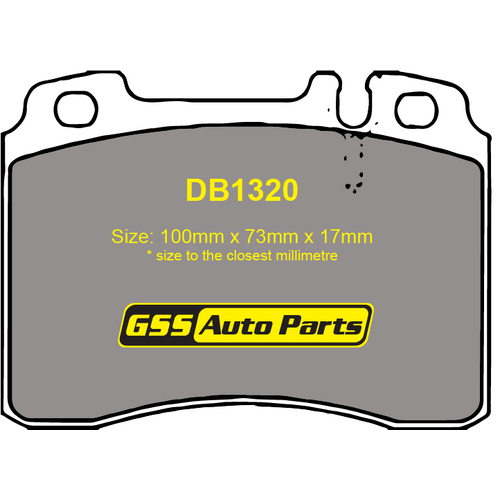 Budget Front Brake Disc Pads DB1320 DB1320 suits MERCEDES 280, 300, 320, 500, E SERIES (C124, S124, W124, W210)
