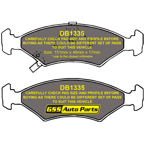 Budget Front Brake Disc Pads DB1335 DB1335