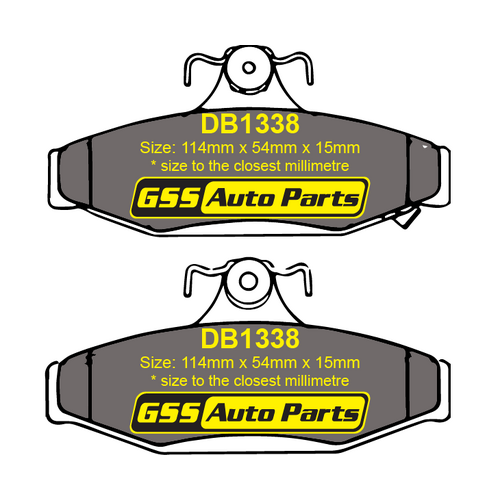 Budget Rear Brake Disc Pads DB1338 DB1338 suits KORANDO 1/98 - 1/00, MUSSO 2.2, 2.3, 2.9, 3.2L 7/96 - 1/10
