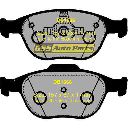 Budget Front Brake Disc Pads DB1666 DB1666