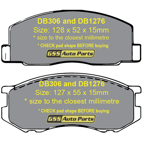 Budget Front Brake Disc Pads DB306 DB306/DB1276
