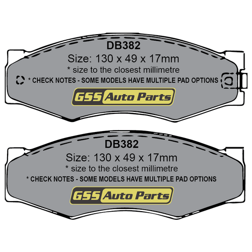 Budget Front Brake Disc Pads DB382