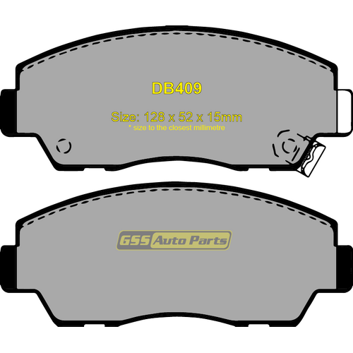 Budget Front Brake Disc Pads DB409 DB409 suits COURIER 4x2, 4x4, B SERIES 3/85 - 96