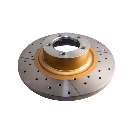 DBA Street Series Gold Cross Drilled & Slotted Brake Rotor (1) DBA003X RDA3