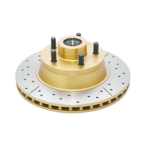 DBA Street Series Gold Cross Drilled & Slotted Brake Rotor (1) DBA107X