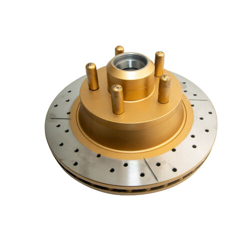 DBA Front Street Series Gold Cross Drilled & Slotted Brake Rotor (1) DBA132X
