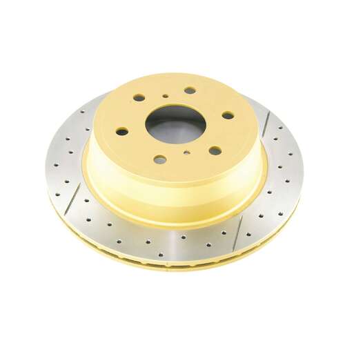 DBA Street Series Gold Cross Drilled & Slotted Brake Rotor (1) DBA2011X