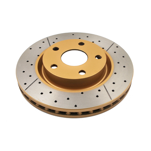 DBA Front Street Series Gold Cross Drilled & Slotted Brake Rotor (1) DBA2026X