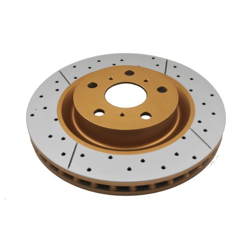 DBA Street Series Gold Cross Drilled & Slotted Brake Rotor (1) DBA2028X