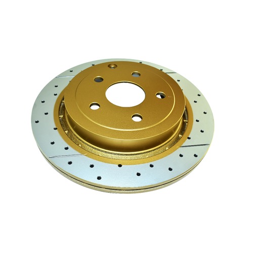 DBA Street Series Gold Cross Drilled & Slotted Brake Rotor (1) DBA2029X