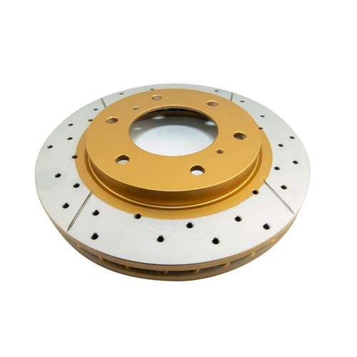 DBA Street Series Gold Cross Drilled & Slotted Brake Rotor (1) DBA2208X