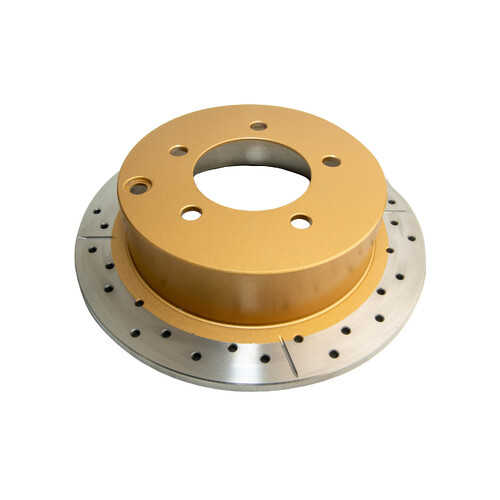 DBA Street Series Gold Cross Drilled & Slotted Brake Rotor (1) DBA2209X