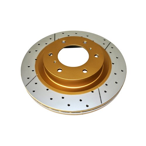 DBA Street Series Gold Cross Drilled & Slotted Brake Rotor (1) DBA2216X