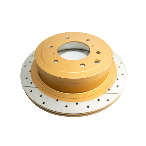 DBA Street Series Gold Cross Drilled & Slotted Brake Rotor (1) DBA2219X