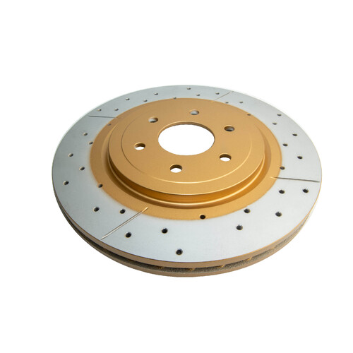 DBA Street Series Gold Cross Drilled & Slotted Brake Rotor (1) DBA2312X
