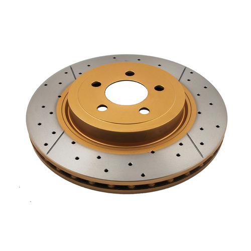 DBA Street Series Gold Cross Drilled & Slotted Brake Rotor (1) DBA2438X
