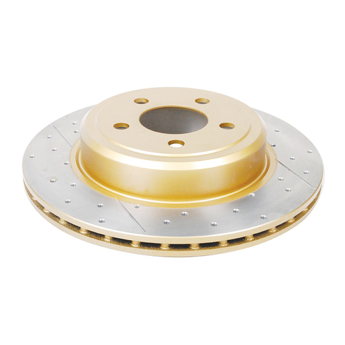 DBA Street Series Gold Cross Drilled & Slotted Brake Rotor (1) DBA2439X