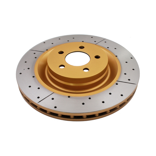 DBA Street Series Gold Cross Drilled & Slotted Brake Rotor (1) DBA2444X