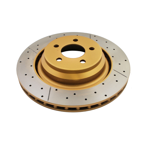 DBA Street Series Gold Cross Drilled & Slotted Brake Rotor (1) DBA2445X