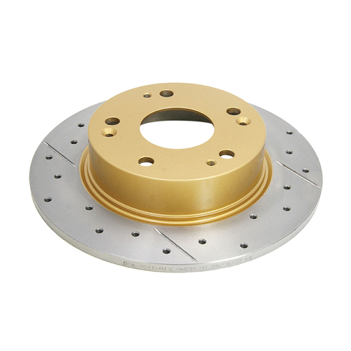 DBA Street Series Gold Cross Drilled & Slotted Brake Rotor (1) DBA2511X