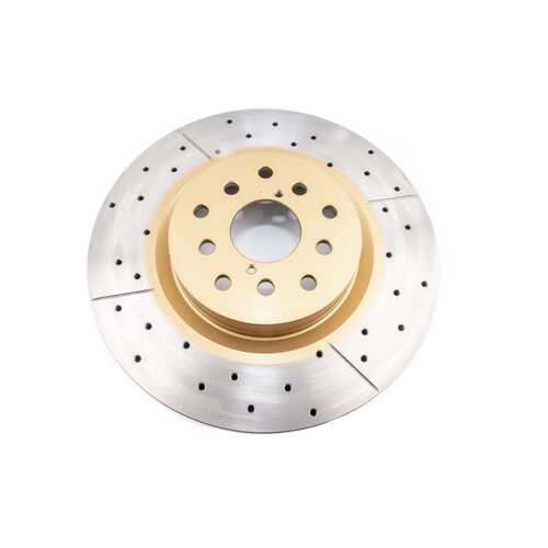 DBA Street Series Gold Cross Drilled & Slotted Brake Rotor (1) DBA2650X-10