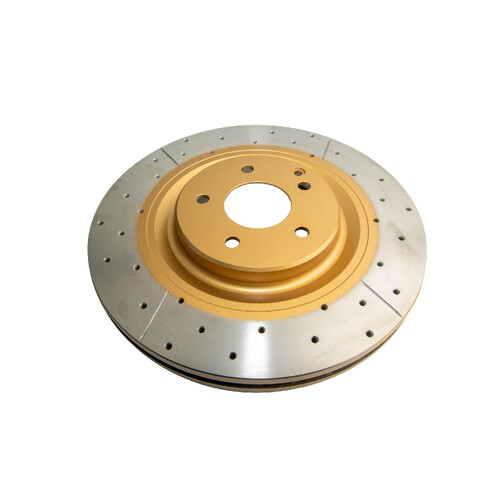 DBA Street Series Gold Cross Drilled & Slotted Brake Rotor (1) DBA2696X