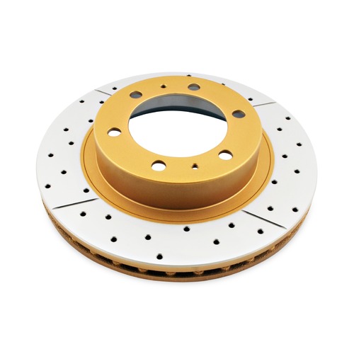 DBA Street Series Gold Cross Drilled & Slotted Brake Rotor (1) DBA2716X