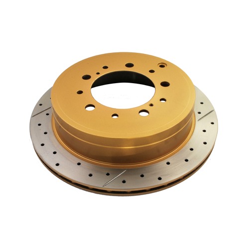 DBA Street Series Gold Cross Drilled & Slotted Brake Rotor (1) DBA2723X